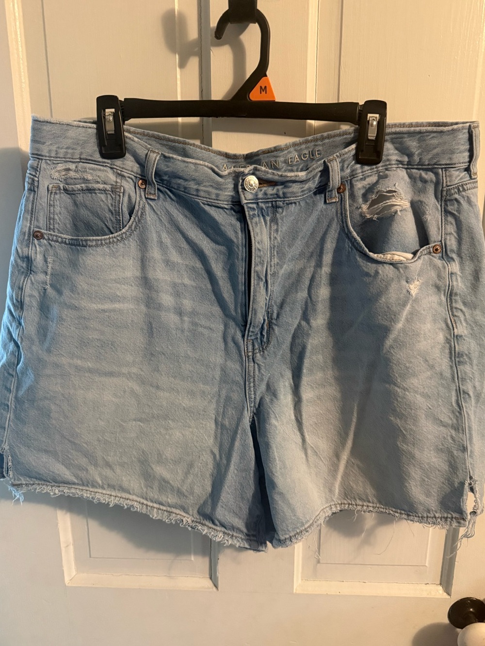American Eagle Outfitters Light Blue Distressed Denim Cutoff Shorts